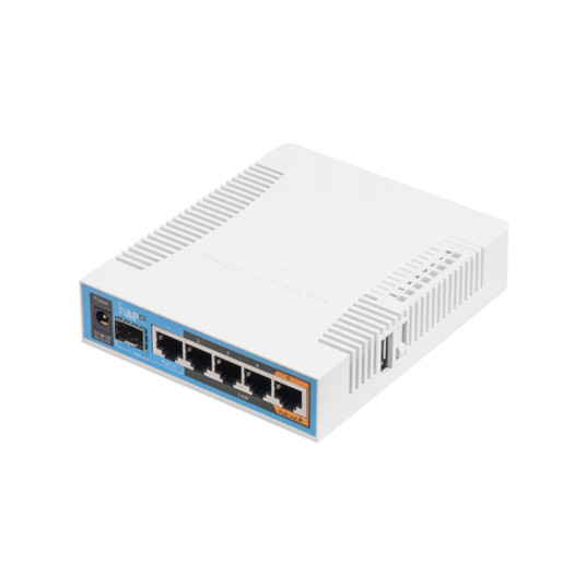 Bezvadu tīkla iekārta HAP ac MikroTik Router L4 128MB RAM, 5xGig LAN, 2,4 GHz / 5 GHz 802.11ac, 1xUSB, 1xSFP