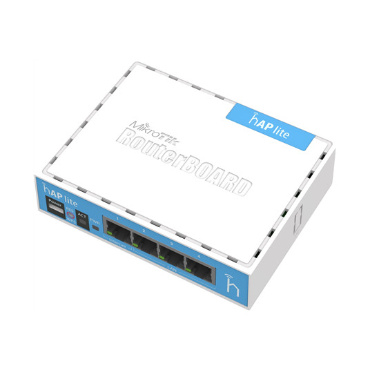Bezvadu tīkla iekārta MikroTik RB941-2 HAP Lite klasisks Router L4 32MB RAM, 4xLAN, 2.4GHz 802.11b / g / n