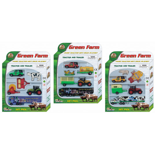 PIONEER die cast farm tractor play set, 6 asst.,