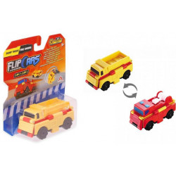 FLIPCARS 2-in-1 celtniecības transportlīdzeklis Pašizgāzējs un ugunsdzēsēju mašīna, EU463875-07