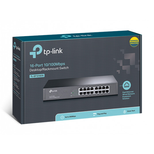 TP-LINK Switch TL-SF1016DS Unmanaged, Desktop/Rackmount, 10/100 Mbps (RJ-45) ports quantity 16