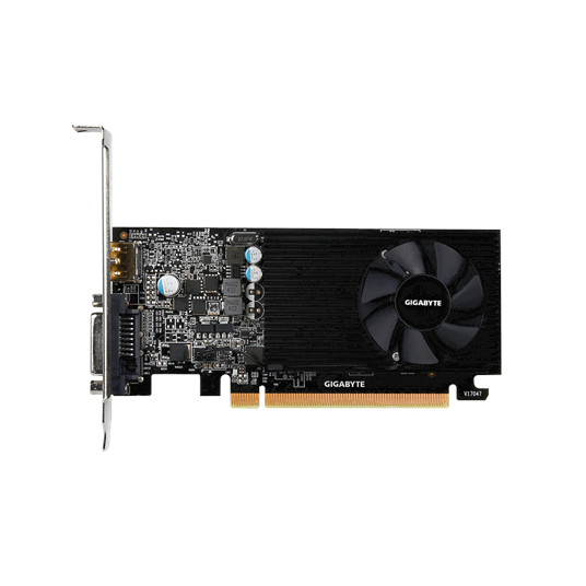 Gigabyte NVIDIA, 2 GB, GeForce GT 1030, GDDR5, PCI Express 3.0, Cooling type Active, Processor frequency 1257 MHz, DVI-D ports quantity 1, HDMI ports quantity 1, Memory clock speed 6008 MHz