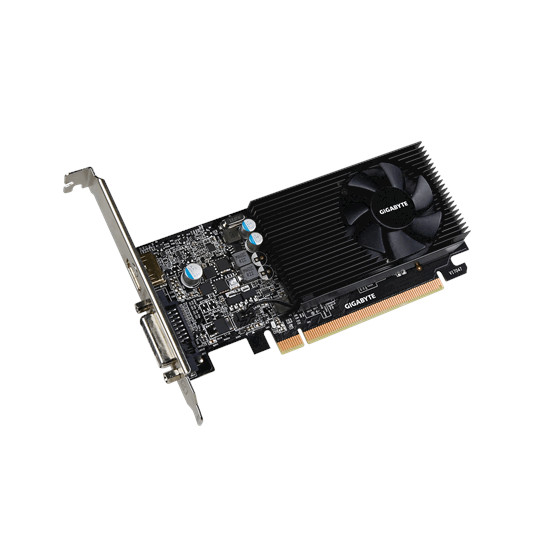 Gigabyte NVIDIA, 2 GB, GeForce GT 1030, GDDR5, PCI Express 3.0, Cooling type Active, Processor frequency 1257 MHz, DVI-D ports quantity 1, HDMI ports quantity 1, Memory clock speed 6008 MHz