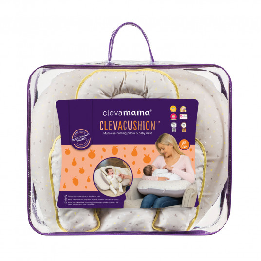 CLEVAMAMA ClevaCushion™ barošanas spilvens un mazuļa ligzda Grey, 3013