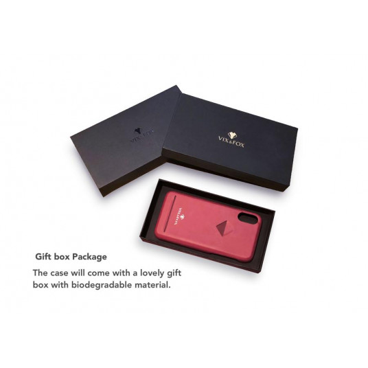 Vāciņš VixFox Card Slot Back Shell for Iphone X/XS ruby Sarkans