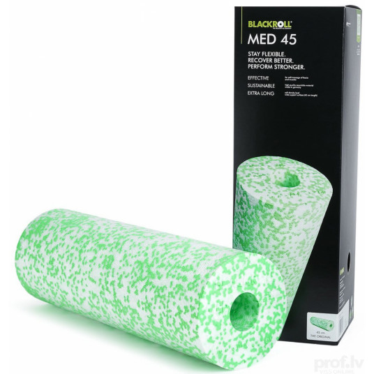 Masāžas rullītis Melnsroll MED, balts/zaļš (mīksts) 45x15cm