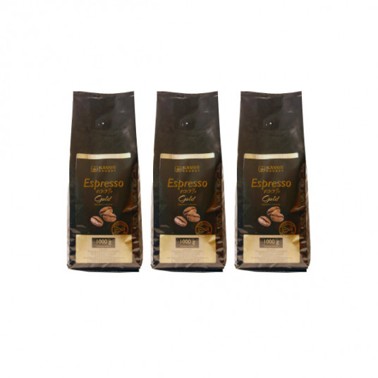 Kafijas komplekts Espresso zelta, 3 x 1 kg