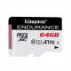 Atmiņas karte Kingston Endurance UHS-I U1 64GB Micro SDXC Flash atmiņas klase 10