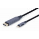 KABELIS USB-C TO DP 1.8M/GREY CC-USB3C-DPF-01-6 GEMBIRD