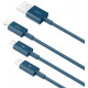 BASEUS Superior Series Ātrās uzlādes kabelis 3w1 1.5m Zils