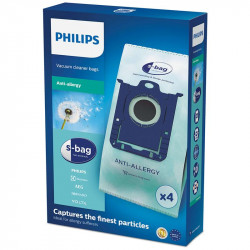 Philips s-bag Putekļu sūcēju maisiņi FC8022 / 04 x 4 putekļu maisiņi viens der visiem standarta pretalerģisks filtrs