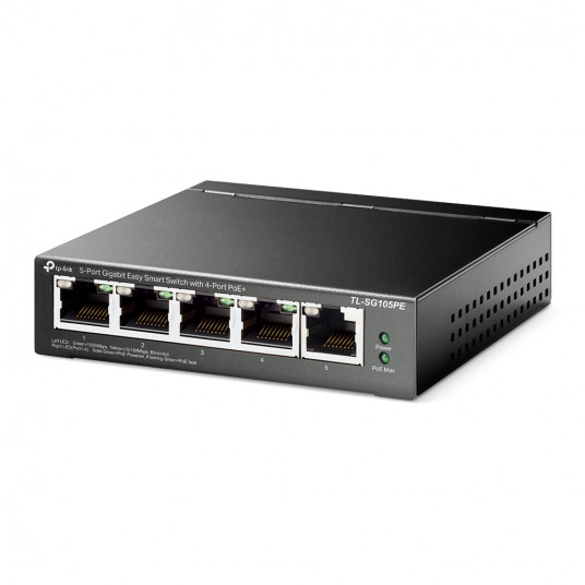 TP-LINK Switch TL-SG105PE Nepārvaldīts, Tērauda korpuss, 10/100/1000 Mbit/s, Ethernet LAN (RJ-45) porti 5, Barošanas avota veids Ārējais