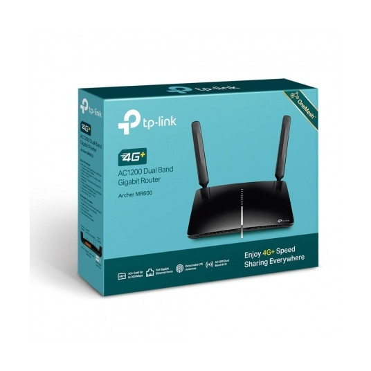 maršrutētājs (rūteris) TP-LINK + 4G LTE Archer MR600 802.11ac 300 + 867 Mbit / s, 10/100/1000 Mbit / s Ethernet LAN (RJ-45) pieslēgvietu 3, 4G, Rodmenys 2xDetachable, LTE CAT 6