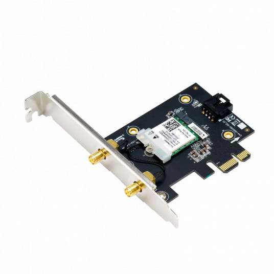 Asus AX1800 Dual-Band Bluetooth 5.2 PCIe Wi-Fi adapteris PCE-AX1800 802.11ax, 574+1201 Mbit/s, MU-MiMO Jā, Nav mobilās platjoslas, Antenas veids Ārējais