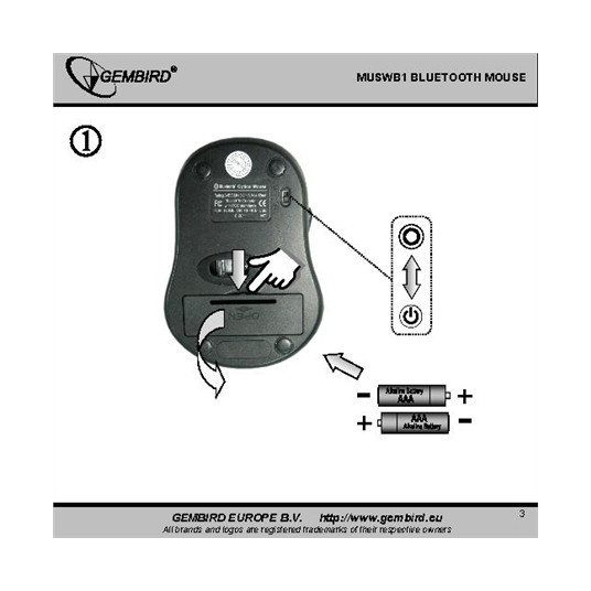 Gembird MUSWB2 Bluetooth Optical Pele,