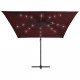 Saulessargs ar LED gaismām, 250x250 cm, bordo sarkans