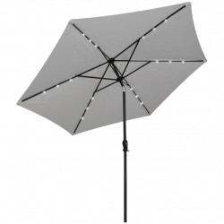 LED dārza lietussargs, 3 m, smilšu balts