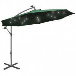 Saulessargs ar LED, iekarams, 300 cm, metāla kāts, zaļš